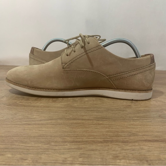 Clarks Franson Plain Nubuck Casual Shoes Size 8 G Beige Sand - Picture 11 of 14